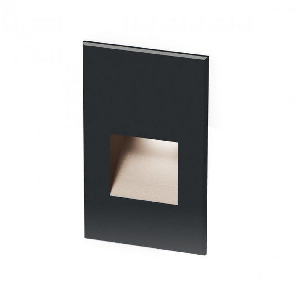 WAC Lighting-4021-30BK-12V 2W 1 LED Vertical Step/Wall Light-3 Inches Wide by 5 Inches High Black Frosted Stainless Steel Finish with Frosted Glass