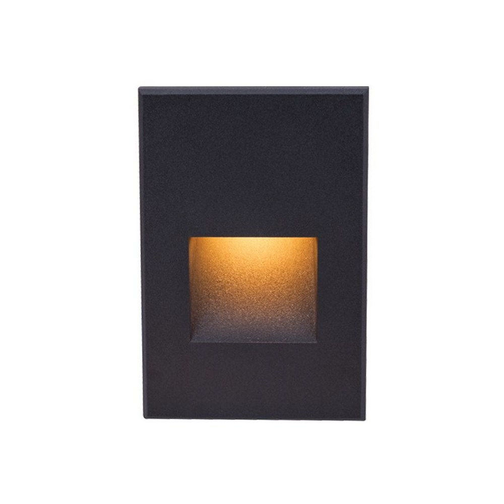 WAC Lighting-4021-AMBK-12V 2W 1 LED Vertical Step/Wall Light-3 Inches Wide by 5 Inches High Black Amber Stainless Steel Finish with Frosted Glass