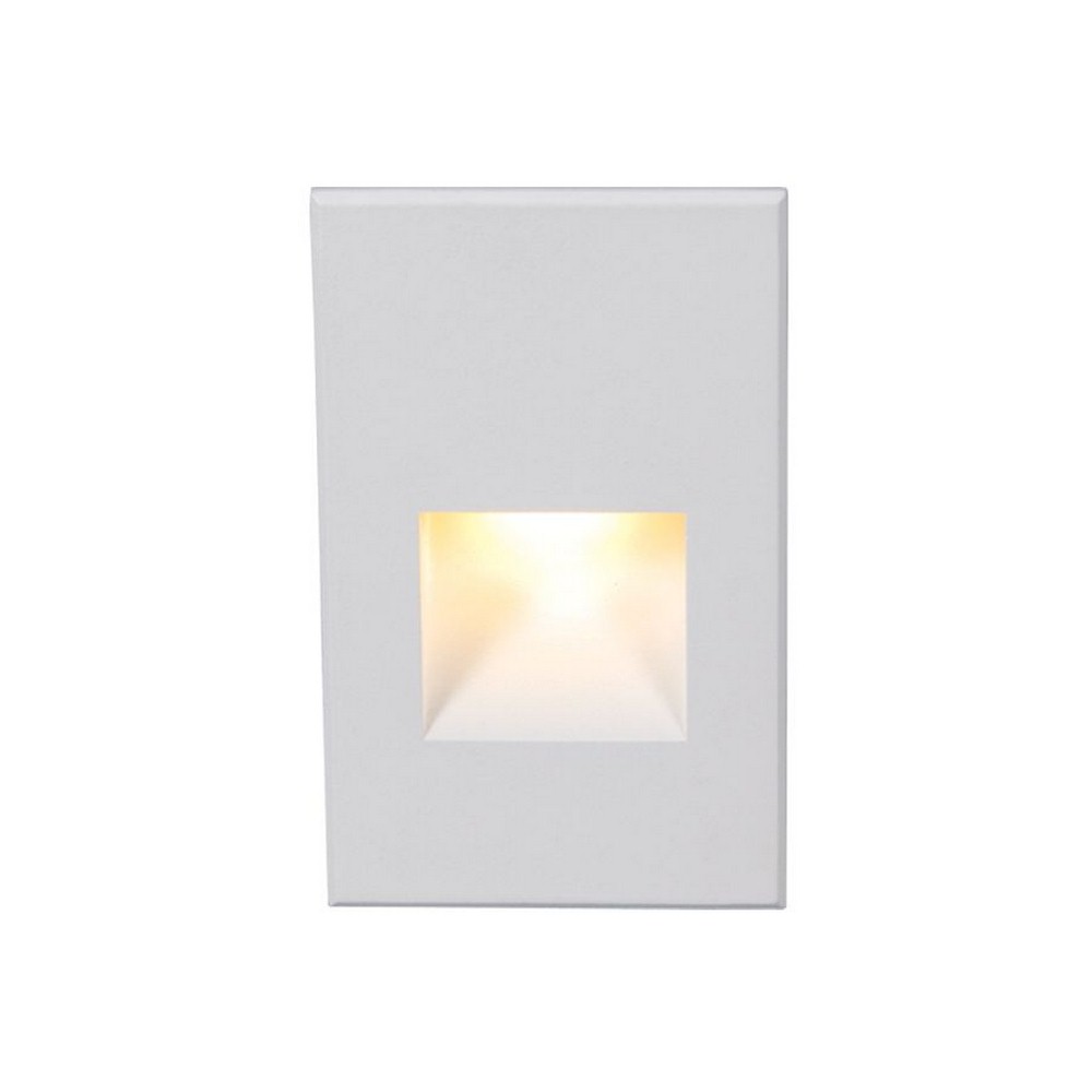 WAC Lighting-4021-AMWT-12V 2W 1 LED Vertical Step/Wall Light-3 Inches Wide by 5 Inches High White Amber Stainless Steel Finish with Frosted Glass