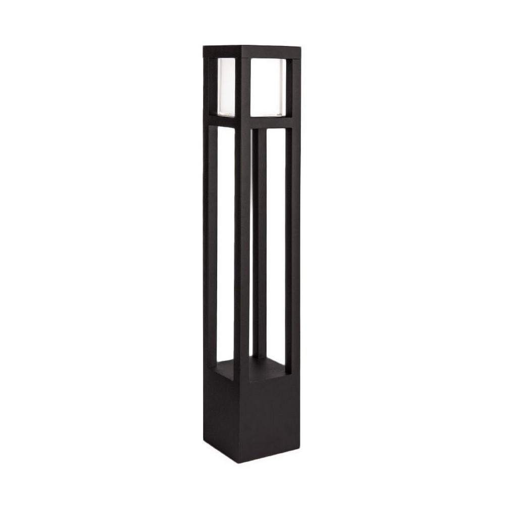 WAC Lighting-6622-27BK-Tower-120V 12.5W 2700K 1 LED Bollard in Contemporary Style-5 Inches Wide by 30 Inches High   Black Finish with Clear Glass