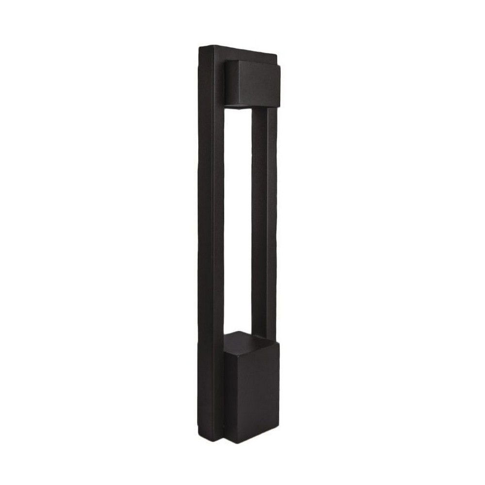 WAC Lighting-6641-27BK-Park - 27 Inch 12V 5.5W 1 LED Bollard Black 2700 Bronze Finish with Clear Glass