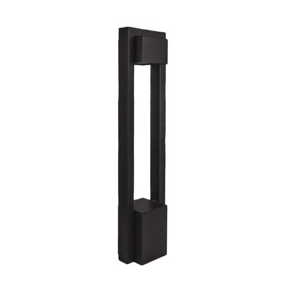 WAC Lighting-6642-27BK-Park-120V 12.5W 2700K 1 LED Bollard in Contemporary Style-6 Inches Wide by 27 Inches High   Black Finish with Clear Glass
