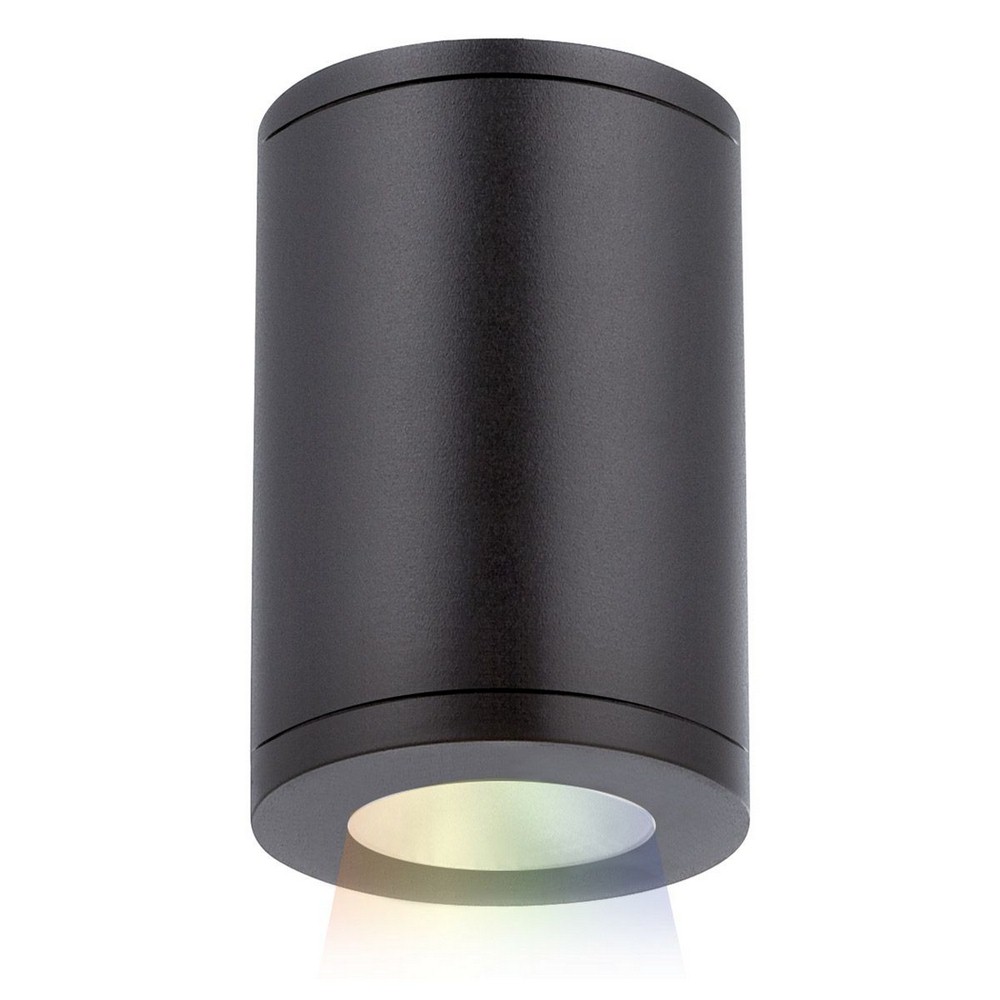 WAC Lighting-DS-CD05-F-CC-BK-Tube Architectural-31W 33 degree Color Changing 1 LED Flush Mount in Contemporary Style-4.88 Inches Wide by 7.13 Inches High Black  White Finish with White Glass