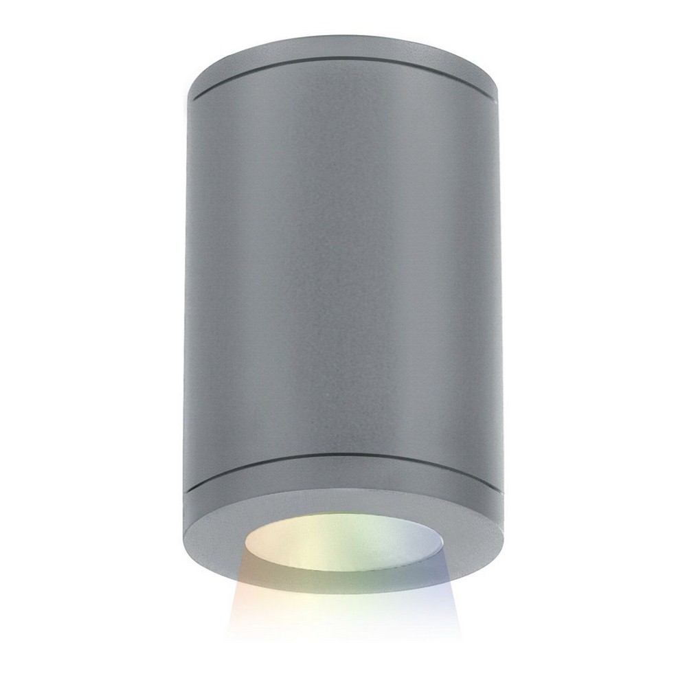 WAC Lighting-DS-CD05-F-CC-GH-Tube Architectural-31W 33 degree Color Changing 1 LED Flush Mount in Contemporary Style-4.88 Inches Wide by 7.13 Inches High Graphite  White Finish with White Glass