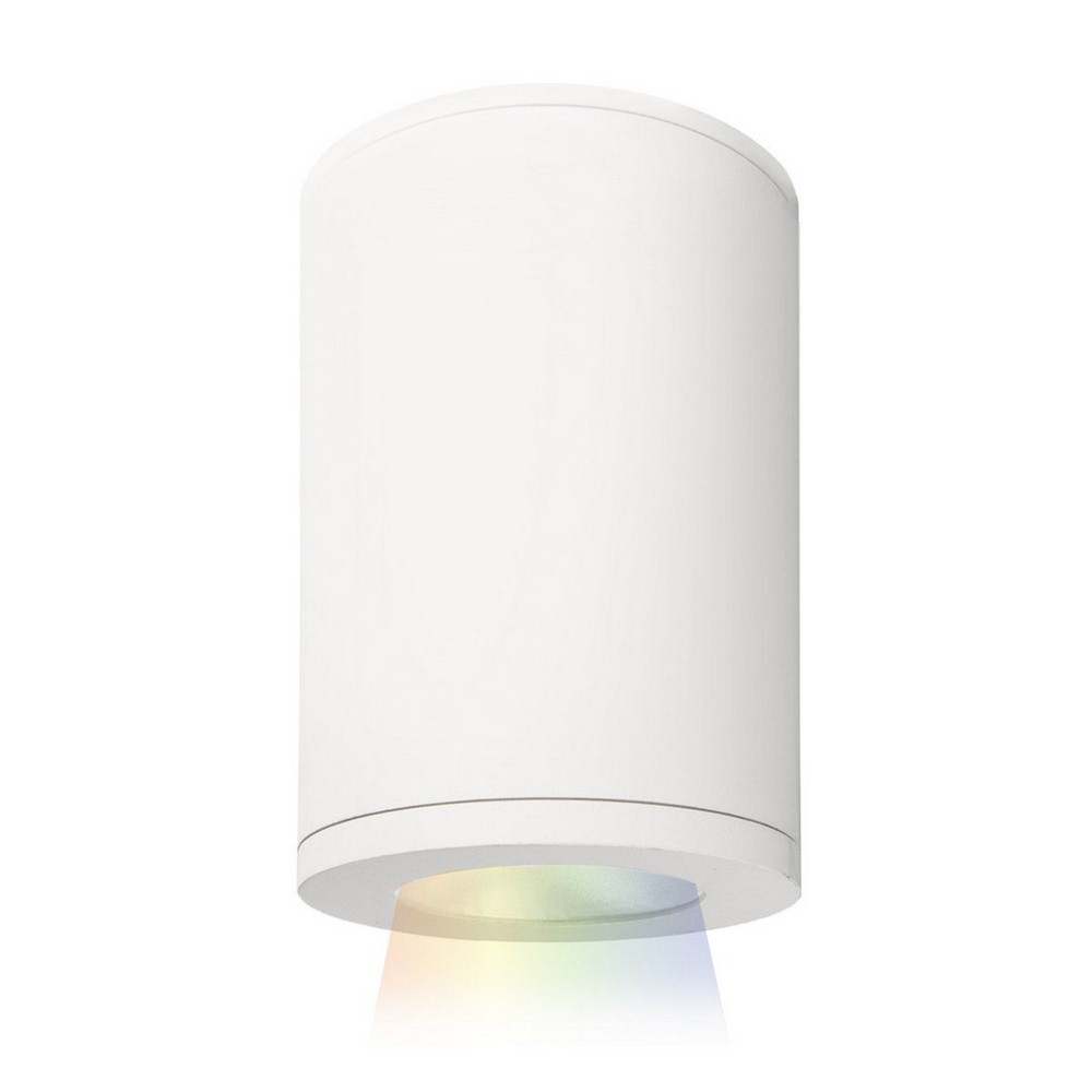 WAC Lighting-DS-CD05-F-CC-WT-Tube Architectural-31W 33 degree Color Changing 1 LED Flush Mount in Contemporary Style-4.88 Inches Wide by 7.13 Inches High White  White Finish with White Glass