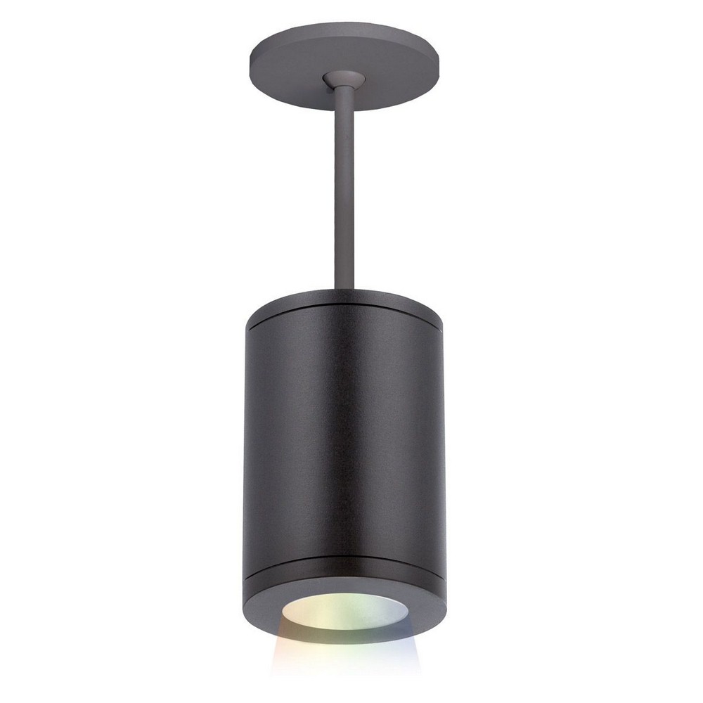 WAC Lighting-DS-PD05-N-CC-BK-Tube Architectural-31W 25 degree Color Changing 1 LED Pendant in Contemporary Style-4.88 Inches Wide by 7.13 Inches High   Black Finish with White Glass