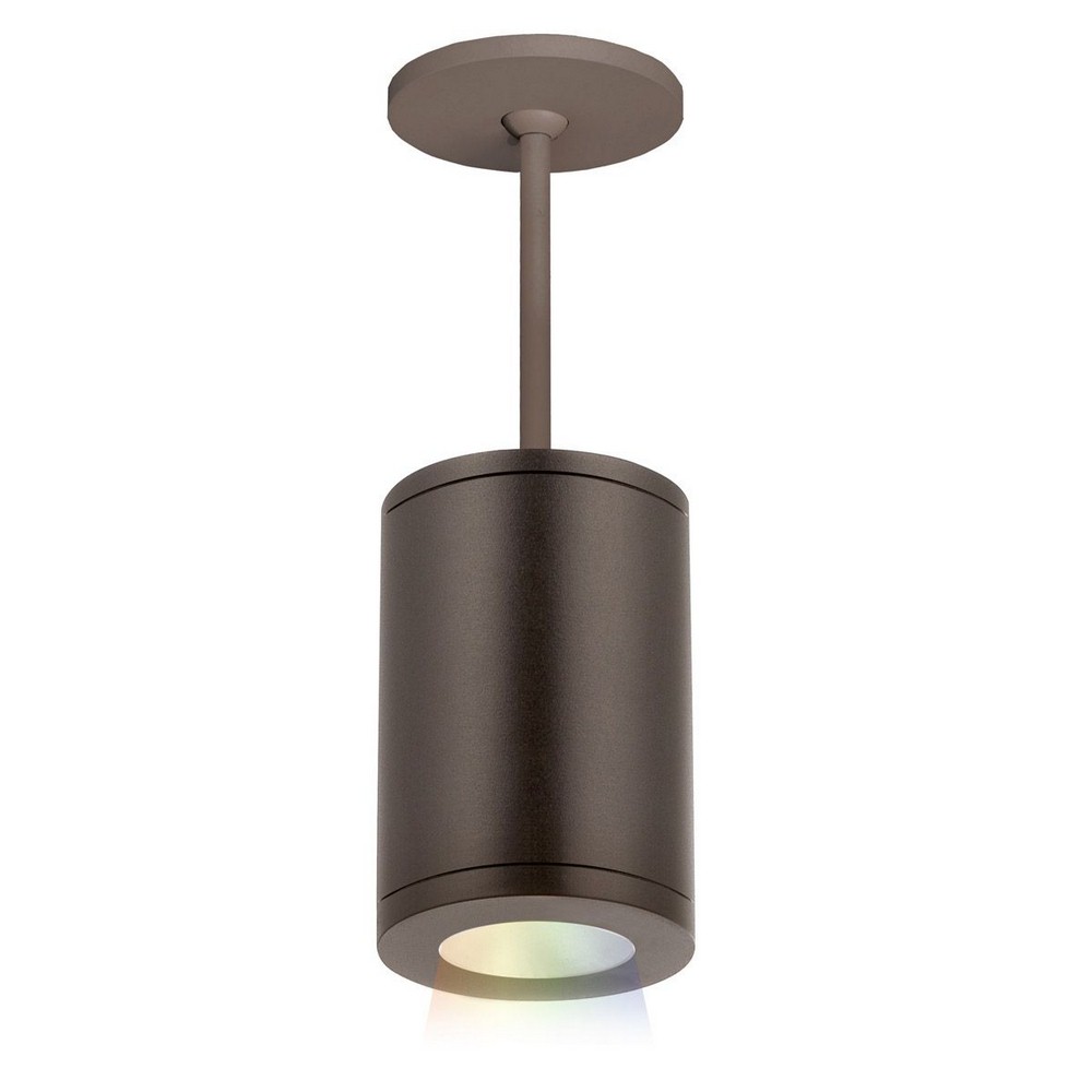 WAC Lighting-DS-PD05-N-CC-BZ-Tube Architectural-31W 25 degree Color Changing 1 LED Pendant in Contemporary Style-4.88 Inches Wide by 7.13 Inches High Bronze  White Finish with White Glass