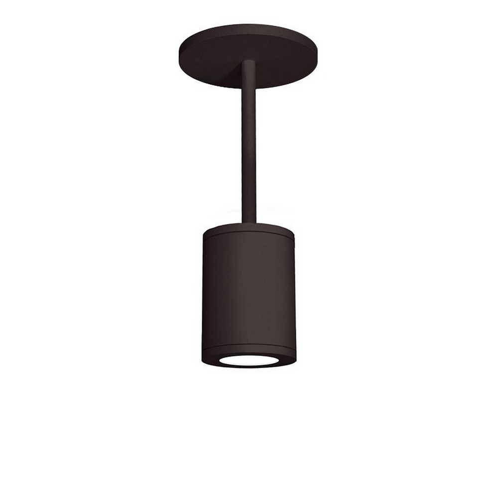 WAC Lighting-DS-PD05-N40-BZ-Tube Architectural-27W 25 degree 4000K 1 LED Pendant in Contemporary Style-4.88 Inches Wide by 6.75 Inches High Bronze  White Finish with White Glass