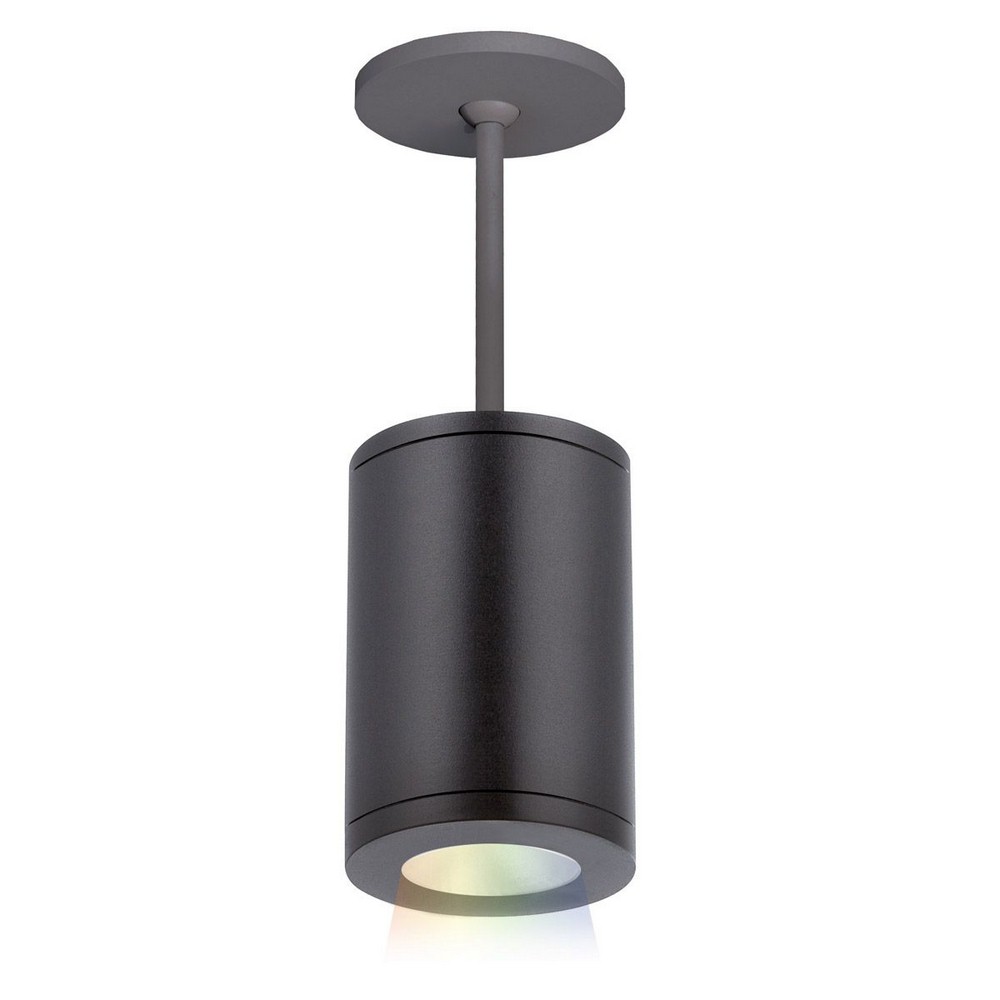 WAC Lighting-DS-PD05-S-CC-BK-Tube Architectural-31W 15 degree Color Changing 1 LED Pendant in Contemporary Style-4.88 Inches Wide by 7.13 Inches High Black  White Finish with White Glass