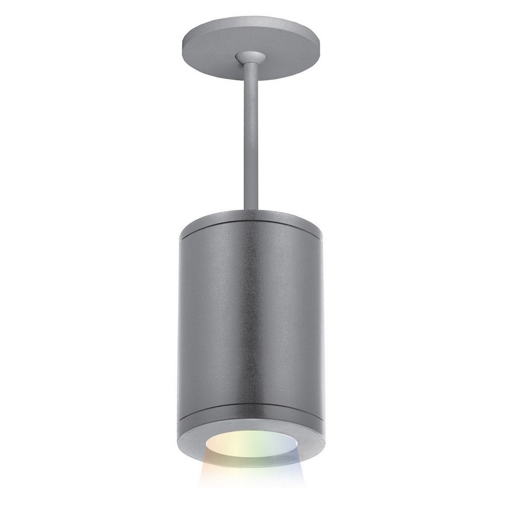 WAC Lighting-DS-PD05-S-CC-GH-Tube Architectural-31W 15 degree Color Changing 1 LED Pendant in Contemporary Style-4.88 Inches Wide by 7.13 Inches High   Graphite Finish with White Glass