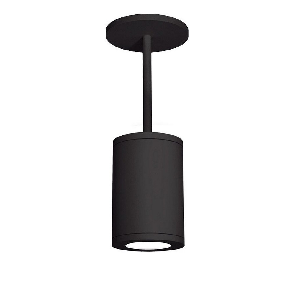 WAC Lighting-DS-PD06-F40-BK-Tube Architectural-37W 40 degree 4000K 1 LED Pendant in Contemporary Style-6.38 Inches Wide by 9.63 Inches High   Black Finish with White Glass