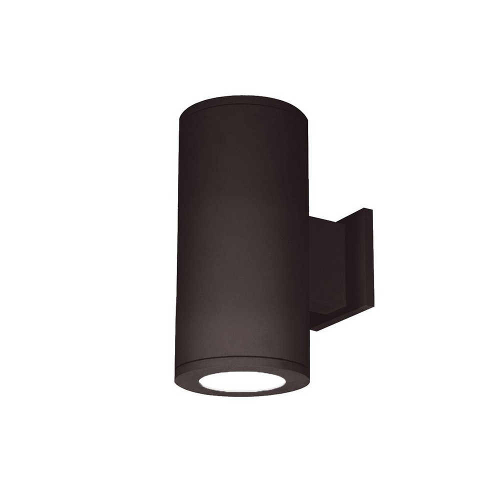 WAC Lighting-DS-WD05-F40A-BZ-Tube Architectural-24W 70 degree 4000K 2 LED Up/Down Flood Beam Wall Mount in Contemporary Style-4.88 Inches Wide by 12.5 Inches High Bronze  White Finish with Clear Glass