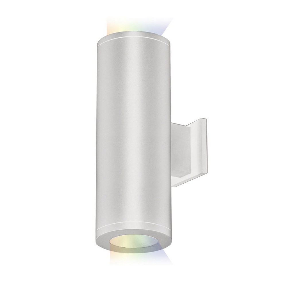 WAC Lighting-DS-WD05-FA-CC-WT-Tube Architectural-31W 33 degree 2 LED Color Changing Up/Down Flood Beam Wall Mount in Contemporary Style-4.88 Inches Wide by 12.5 Inches High   White Finish with Clear G