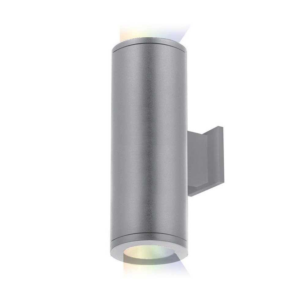 WAC Lighting-DS-WD05-FB-CC-GH-Tube Architectural-31W 33 degree 2 LED Color Changing Up/Down Flood Beam Wall Mount in Contemporary Style-4.88 Inches Wide by 12.5 Inches High   Graphite Finish with Clea