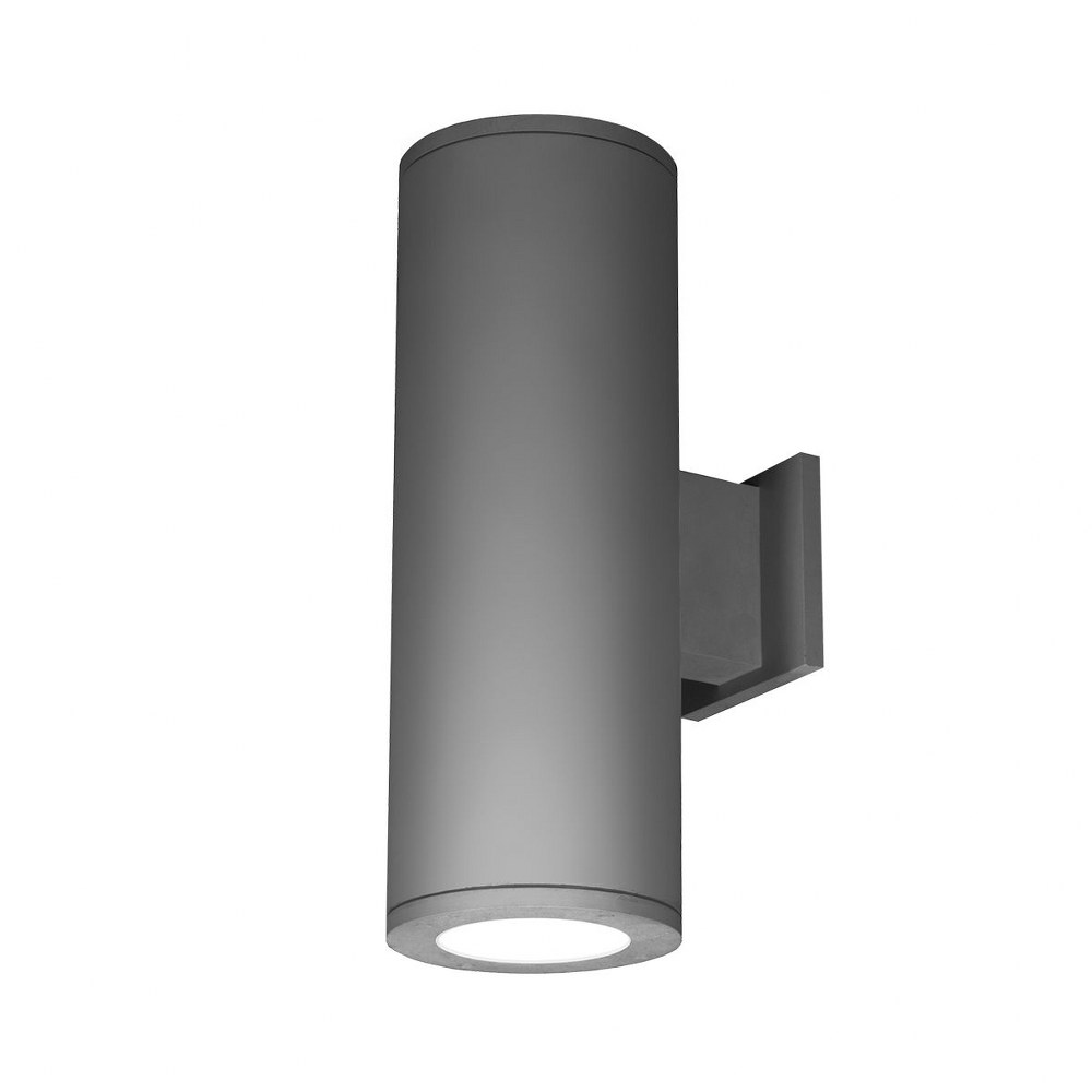WAC Lighting-DS-WD06-F40A-GH-Tube Architectural-42W 59 degree 4000K 2 LED Up/Down Flood Beam Wall Mount in Contemporary Style-6.38 Inches Wide by 17.88 Inches High   Graphite Finish with Clear Glass