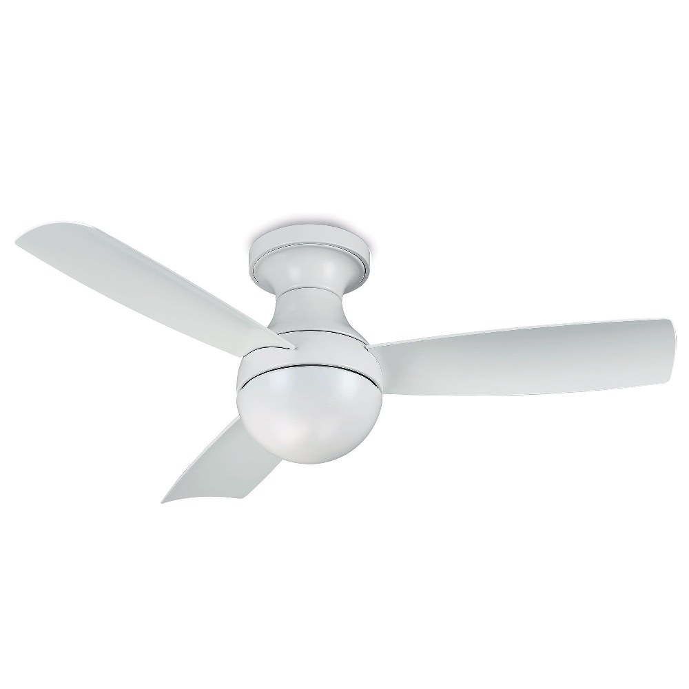 WAC Lighting-F-004-MW-Orb-Ceiling Fan False Matte White Brushed Nickel