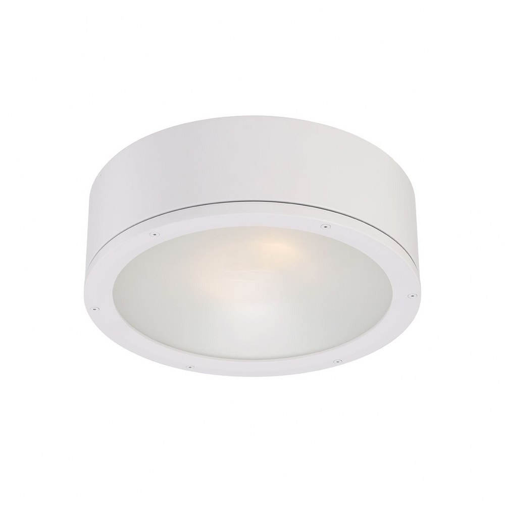 WAC Lighting-FM-W2612-WT-Tube-30W 1 LED Outdoor Flush Mount-12 Inches Wide by 3.88 Inches High White  White Finish with White Glass