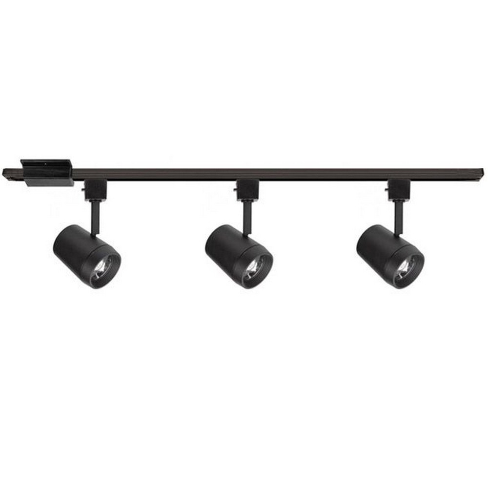WAC Lighting-H-7011/3-930-BK-Oculux-33W 3 LED Energy Star Track Kit in Functional Style-48 Inches Wide by 6.38 Inches High   Black Finish with Clear Acrylic Glass