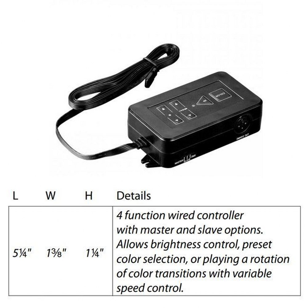 WAC Lighting-LED-TC-CTR-MSD-InvisiLED-Palette Controller with DMX Port-2.25 Inches Wide by 1 Inches High   Black Finish