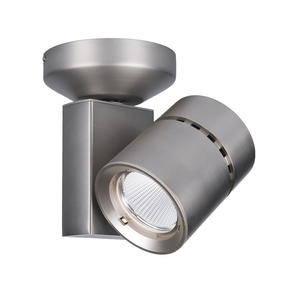 WAC Lighting-MO-1035F-827-BN-Exterminator II-35W 55 degree 2700K 85CRI 1 LED Energy Star Monopoint Spot Light in Contemporary Style-4.5 Inches Wide by 6.75 Inches High   Brushed Nickel Finish with Cle