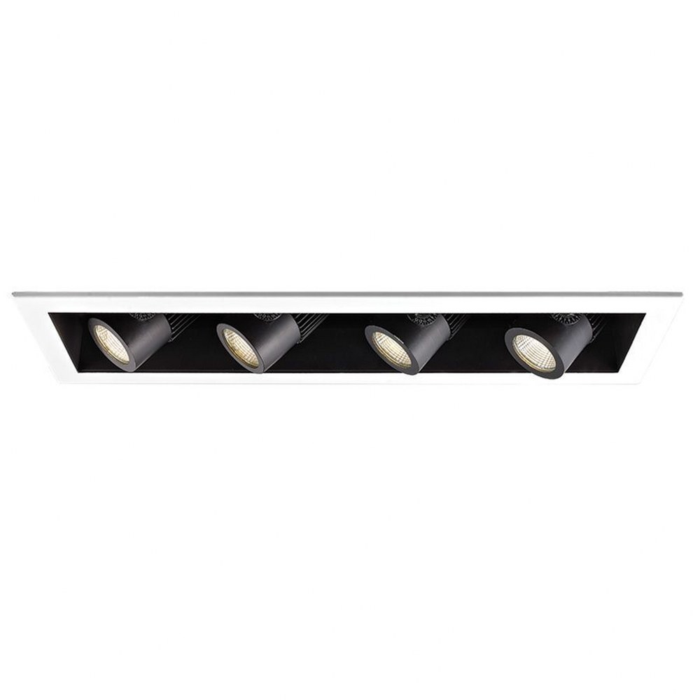 WAC Lighting-MT4LD411NE-F27-BK-Precision Multiples - 29 Inch 46W 4 LED Flood Reccessed Housing 3500 85 Black Finish