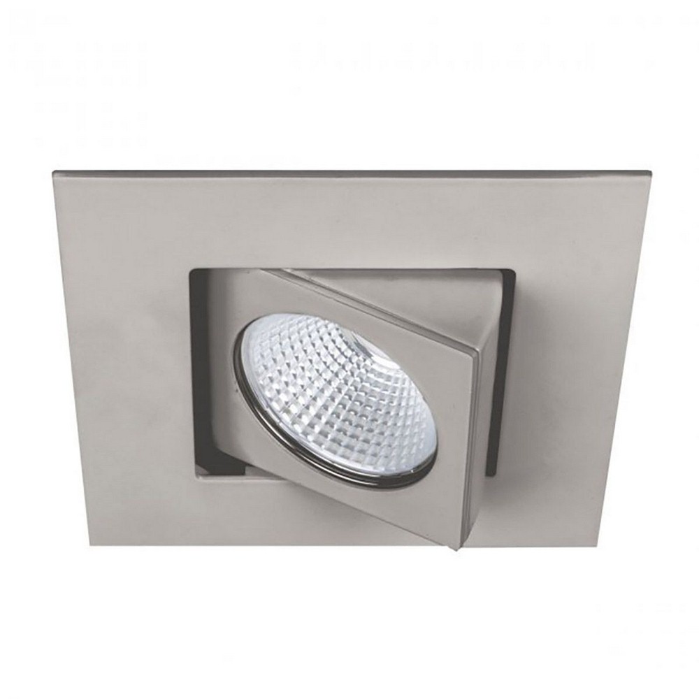 WAC Lighting-R3BSA-F927-BN-Oculux-11W 50 degree 90CRI 1 LED Square Adjustable Trim in Contemporary Style-4.75 Inches Wide by 4 Inches High 2700 Brushed Nickel White Finish with Frosted Glass