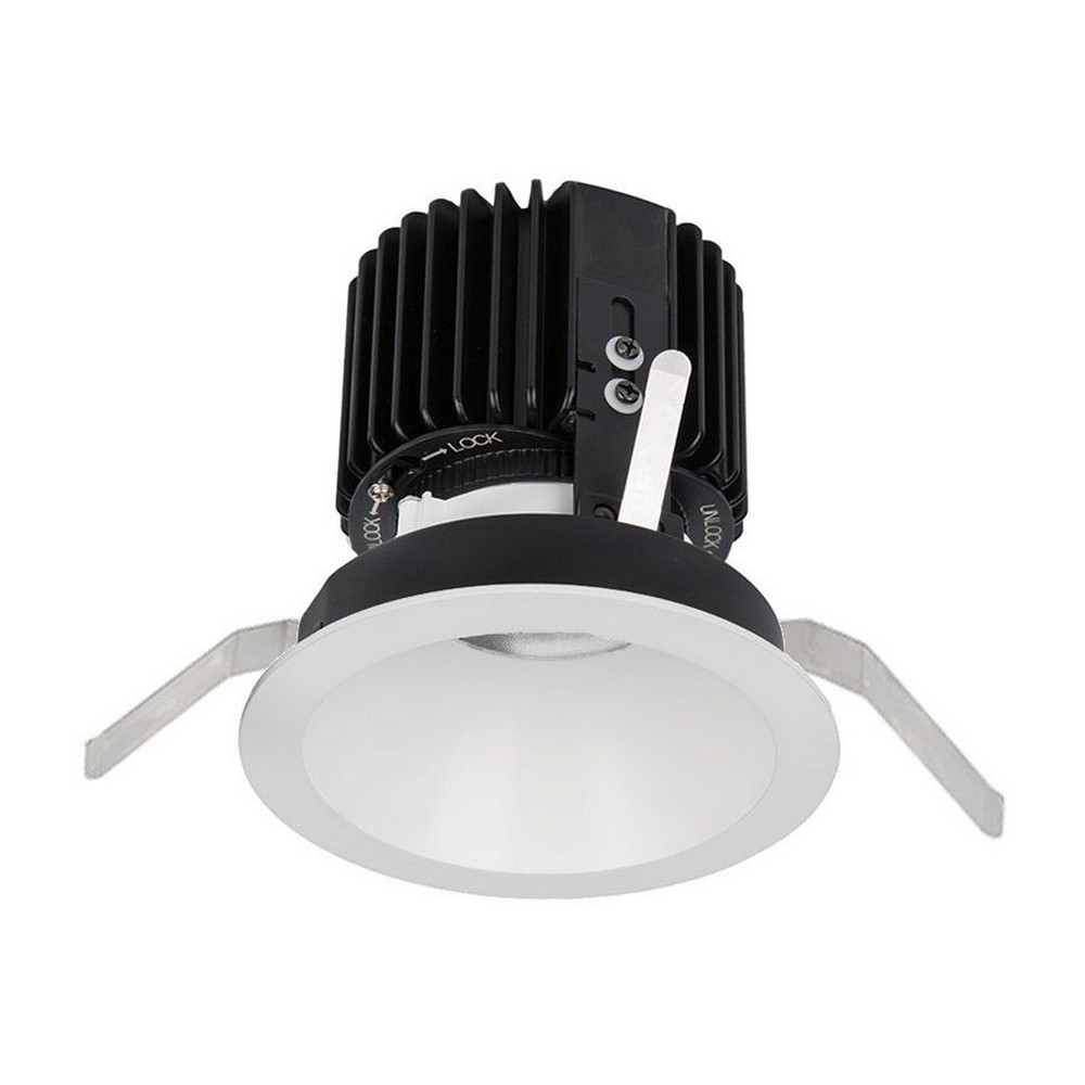 WAC Lighting-R4RD2T-S827-WT-Volta-36W 15 degree 85CRI 1 LED Round Regressed Trim with in Contemporary Style-5.75 Inches Wide by 6.39 Inches High 2700 80 White Finish with Textured Glass