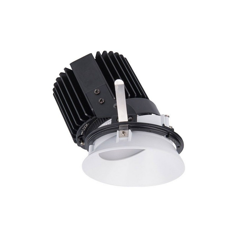 WAC Lighting-R4RWL-A930-WT-Volta-36W Asym 90CRI 1 LED Round Wall Wash Invisible Trim with in Contemporary Style-5.75 Inches Wide by 5.88 Inches High 3000 90 White Finish with Textured Glass