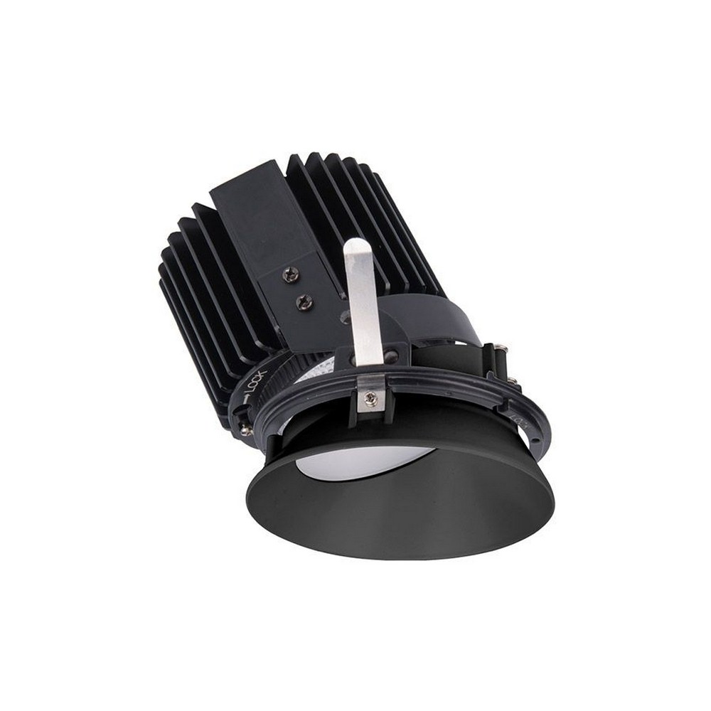 WAC Lighting-R4RWT-A827-BK-Volta-36W Asym 85CRI 1 LED Round Wall Wash Trim with in Contemporary Style-5.75 Inches Wide by 5.88 Inches High 2700 80 White Finish with Textured Glass - 2804976 - Lighting Collection: Volta, Material: Aluminum, Width/Diame sku 2804976