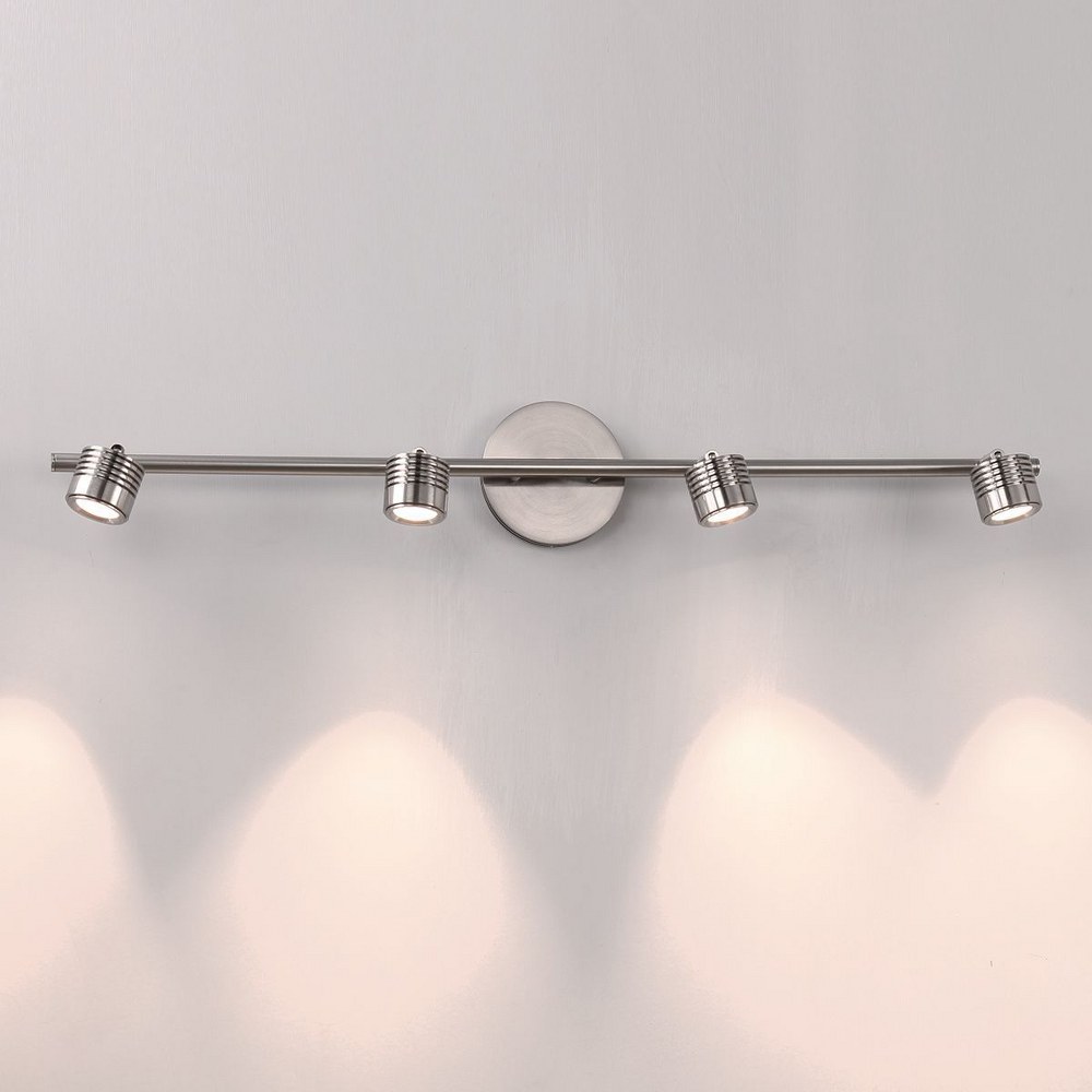 WAC Lighting-TK-49534-BN-Vector-33W 4 LED Fixed Rail Kit-34 Inches Wide by 5.75 Inches High Brushed Nickel  Chrome Finish