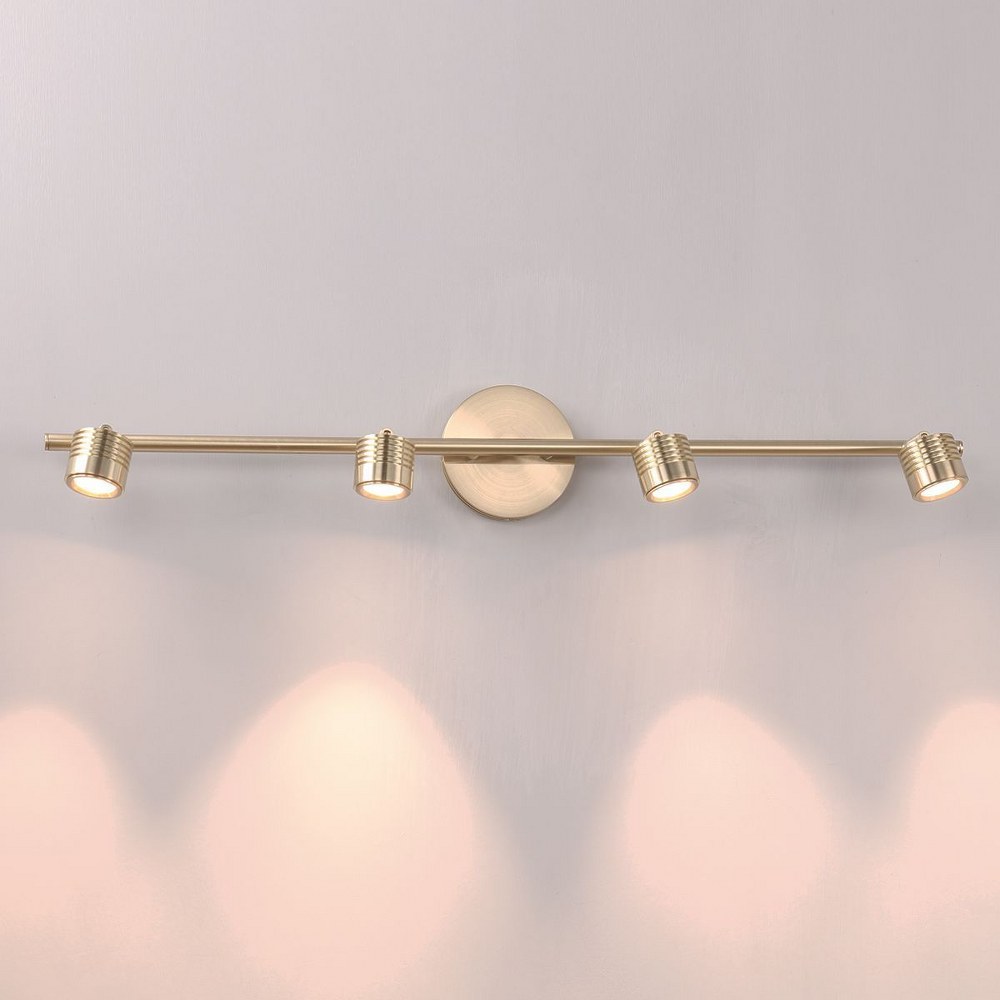 WAC Lighting-TK-49534-BR-Vector-33W 4 LED Fixed Rail Kit-34 Inches Wide by 5.75 Inches High Brushed Brass  Chrome Finish