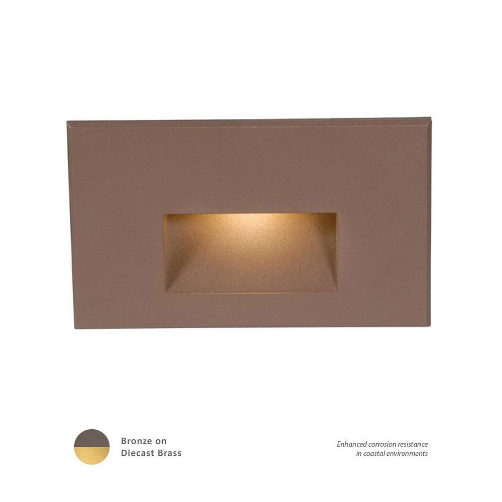 WAC Lighting-WL-LED100-C-BBR-LEDme-120V 3.9W 1 LED Horizontal Step/Wall Light in Contemporary Style-5 Inches Wide by 3 Inches High   Bronzed Brass Finish with White Glass