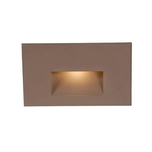 WAC Lighting-WL-LED100-AM-BN-3.9W 1 LED Rectangular Scoop Step Light-5 Inches Wide by 3 Inches High Brushed Nickel Amber White Finish with Amber Glass