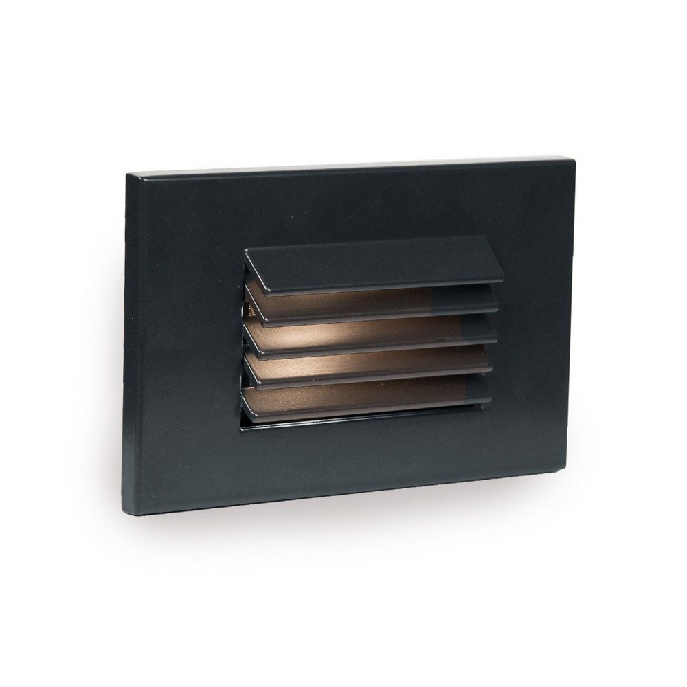 WAC Lighting-WL-LED120F-AM-BK-277V 3.5W 1 LED Horizontal Louvered Step/Wall Light in Contemporary Style-5 Inches Wide by 3.13 Inches High   Black Finish with Amber Glass