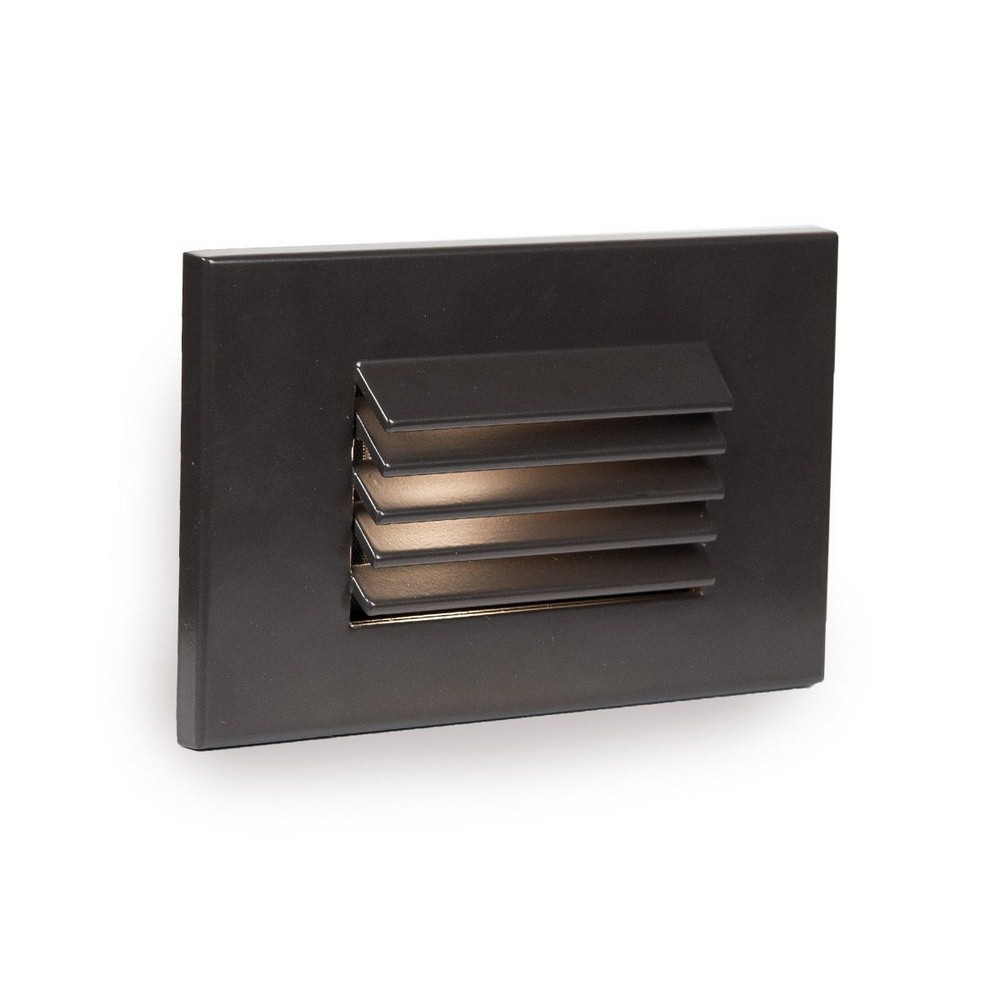 WAC Lighting-WL-LED120F-AM-BZ-277V 3.5W 1 LED Horizontal Louvered Step/Wall Light in Contemporary Style-5 Inches Wide by 3.13 Inches High   Bronze Finish with Amber Glass