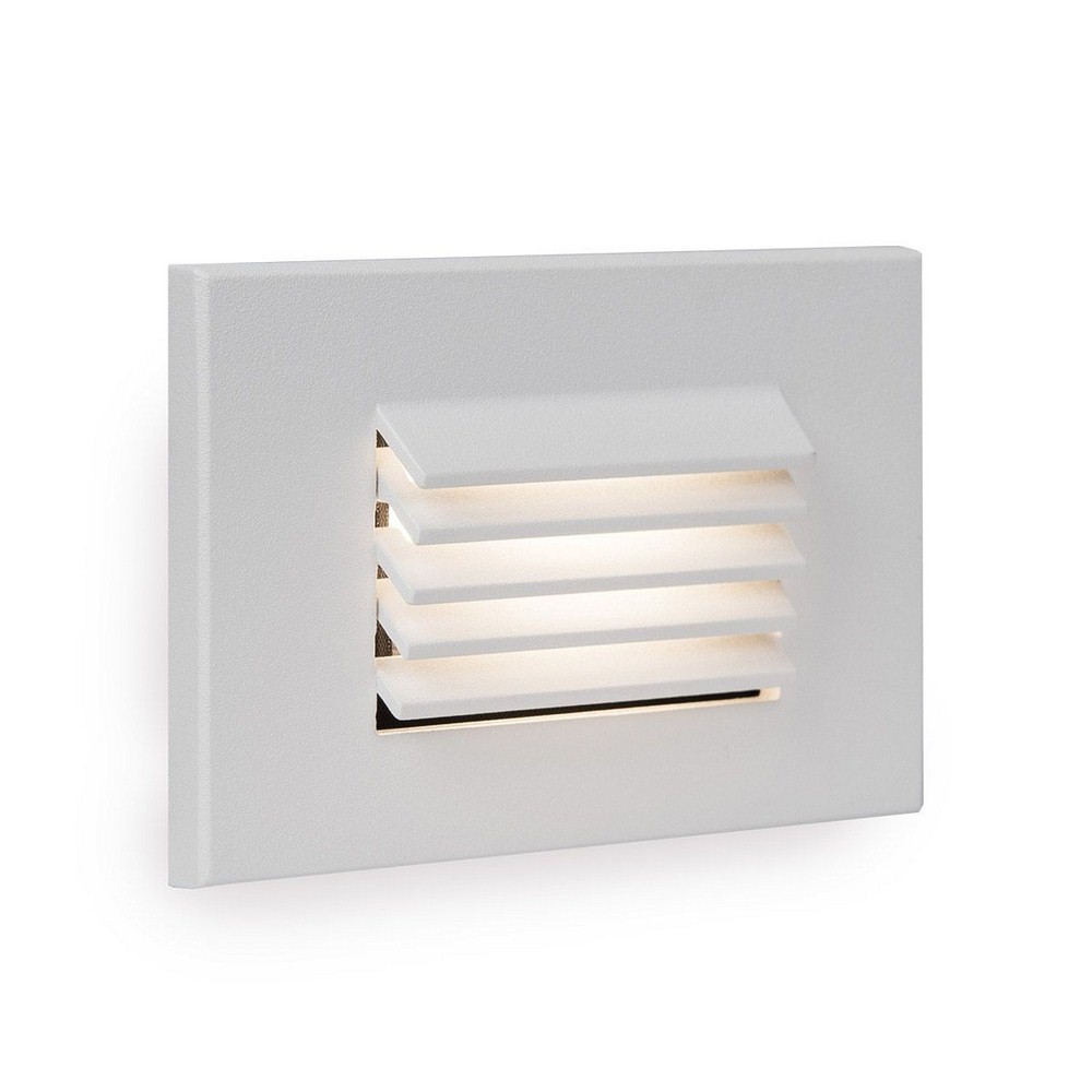 WAC Lighting-WL-LED120F-AM-WT-277V 3.5W 1 LED Horizontal Louvered Step/Wall Light in Contemporary Style-5 Inches Wide by 3.13 Inches High   White Finish with Amber Glass