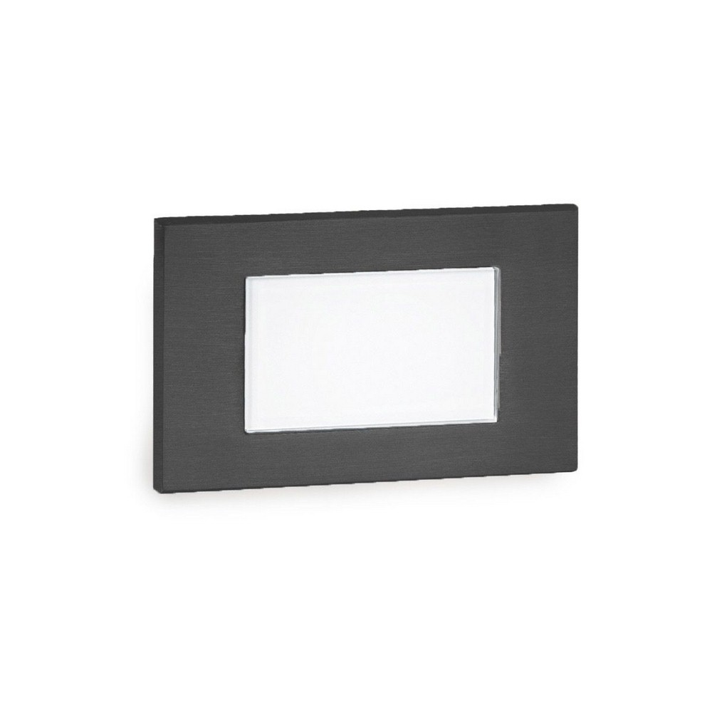 WAC Lighting-WL-LED130F-AM-BK-277V 3.5W 1 LED Diffused Step/Wall Light in Contemporary Style-5 Inches Wide by 3.13 Inches High   Black Finish with Amber Glass