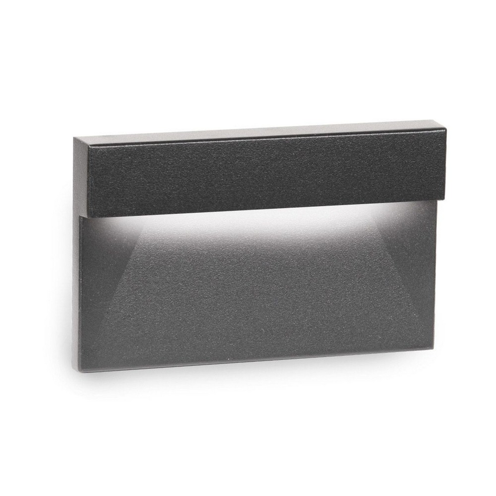 WAC Lighting-WL-LED140F-C-BK-277V 3.5W 1 LED Horizontal Ledge Step/Wall Light in Contemporary Style-5 Inches Wide by 3.13 Inches High   Black Finish with Frosted Glass