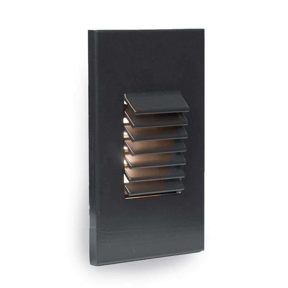 WAC Lighting-WL-LED220F-AM-BK-277V 3.5W 1 LED Vertical Louvered Step/Wall Light in Contemporary Style-3.13 Inches Wide by 5 Inches High   Black Finish with Amber Glass