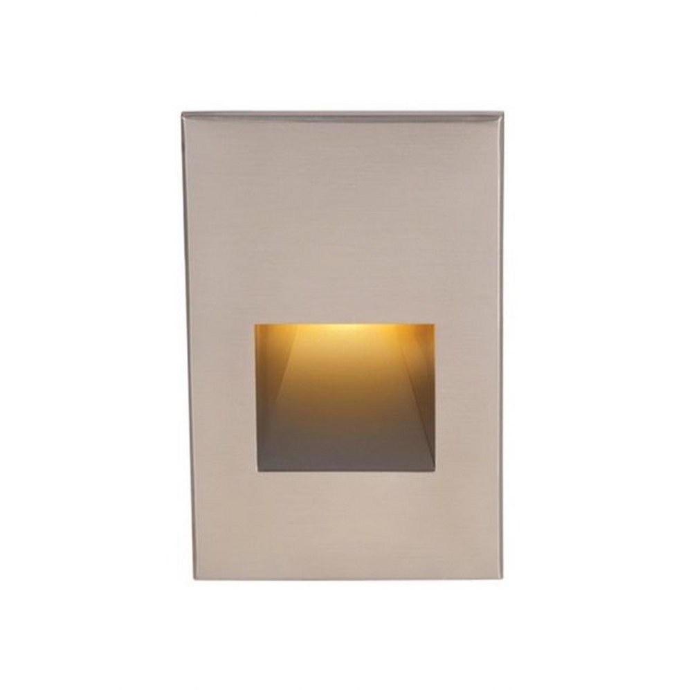 WAC Lighting-WL-LED200-AM-BN-3.9W 1 LED Vertical Scoop Step Light-3 Inches Wide by 5 Inches High Brushed Nickel Amber White Finish with Amber Glass