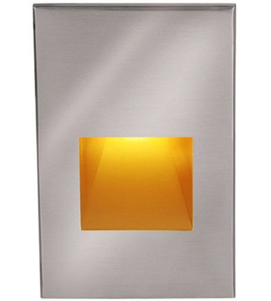 WAC Lighting-WL-LED200-AM-SS-3.9W 1 LED Vertical Scoop Step Light-3 Inches Wide by 5 Inches High Stainless Steel Amber White Finish with Amber Glass