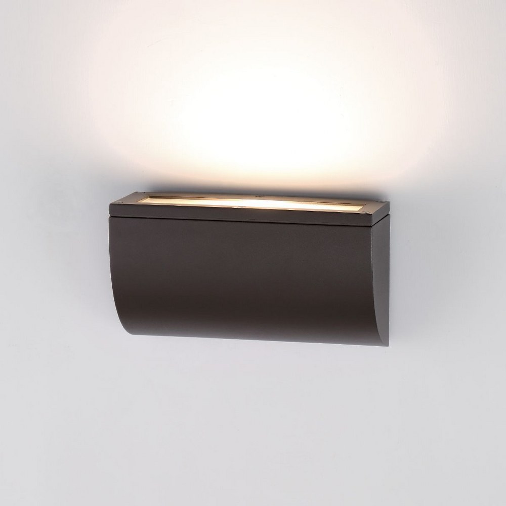 WAC Lighting-WS-W20506-BZ-Scoop-16W 1 LED Outdoor Wall Sconce-10 Inches Wide by 5.5 Inches High Bronze  White Finish with White Glass