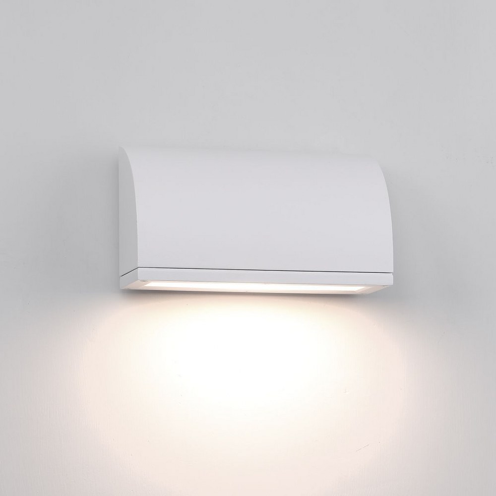 WAC Lighting-WS-W20506-WT-Scoop-16W 1 LED Outdoor Wall Sconce-10 Inches Wide by 5.5 Inches High White  White Finish with White Glass