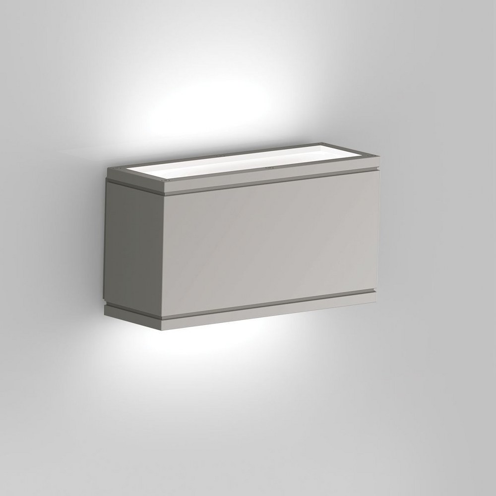 WAC Lighting-WS-W2509-AL-Rubix-16W 1 LED Outdoor Wall Sconce-10 Inches Wide by 5.38 Inches High Brushed Aluminum  White Finish with White Glass