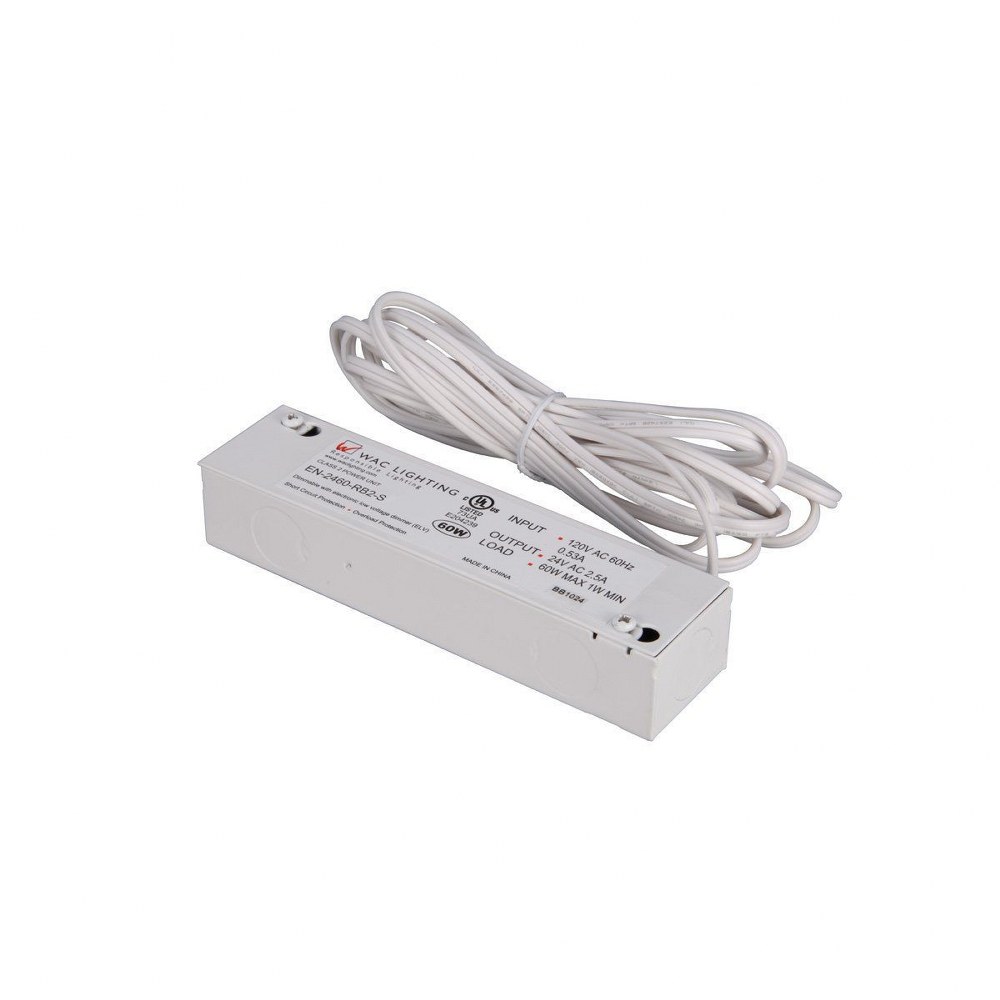 WAC Lighting-EN-24100-RB2-S-Accessory-24V 100W Class2 Straight Edge Electronic Transformer-1.63 Inches Wide by 1.25 Inches High   White Finish