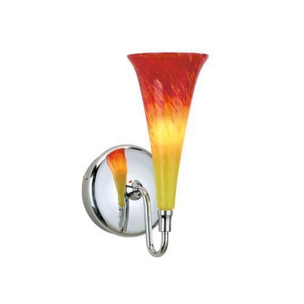 WAC Lighting-G614-YR-Passion-Flute Glass Shade-4.75 Inches Wide by 7.75 Inches High   Yellow/Red Finish