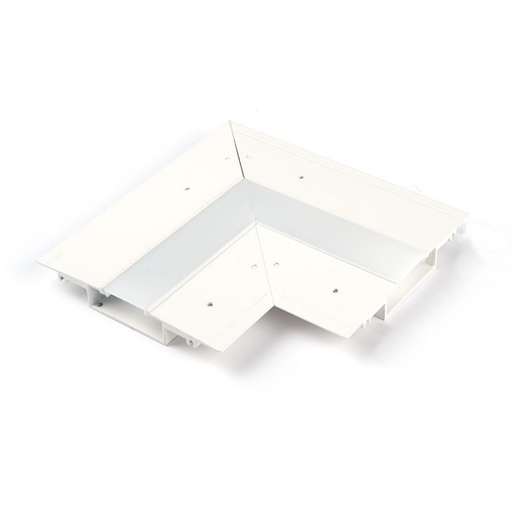 WAC Lighting-LED-T-CTC1-WT-InvisiLED-Lateral Corner for Symmetrical Recessed Channel-6 Inches Wide by 0.5 Inches High   White Finish with Frosted White Glass