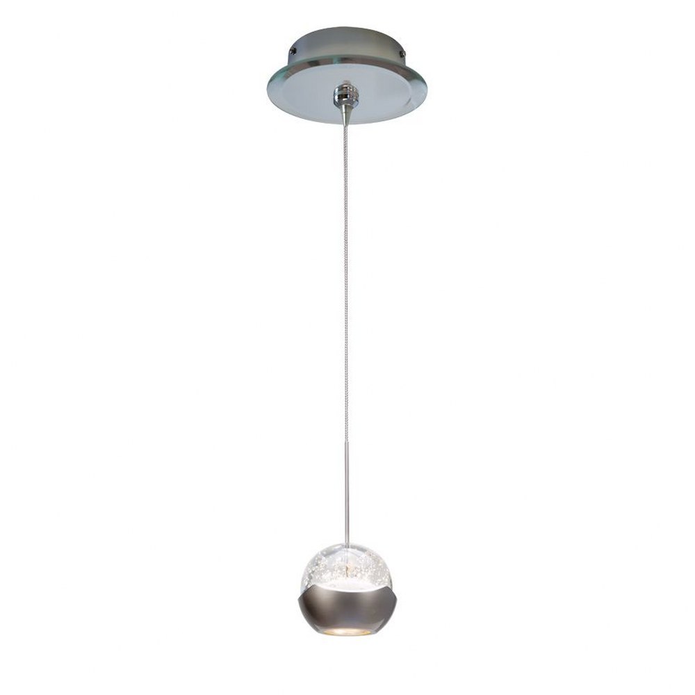 WAC Lighting-QMP-LED311-MR-Genesis-One Light Pendant with Mirrored Canopy-6 Inches Wide   Mirror Finish