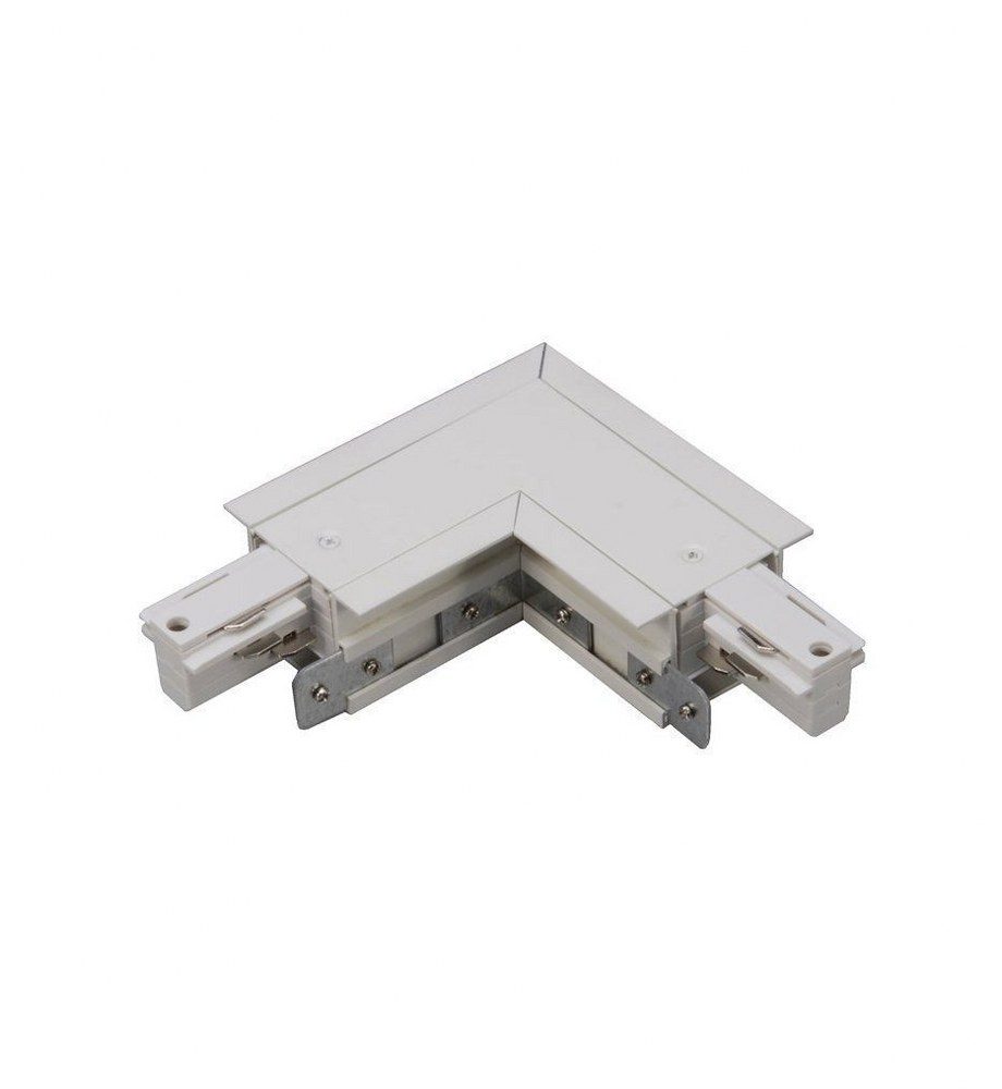 WAC Lighting-WHLLC-RT-PT-Accessory-W Track Left Flangled Recessed L Connecter-6.31 Inches Wide Platinum  White Finish