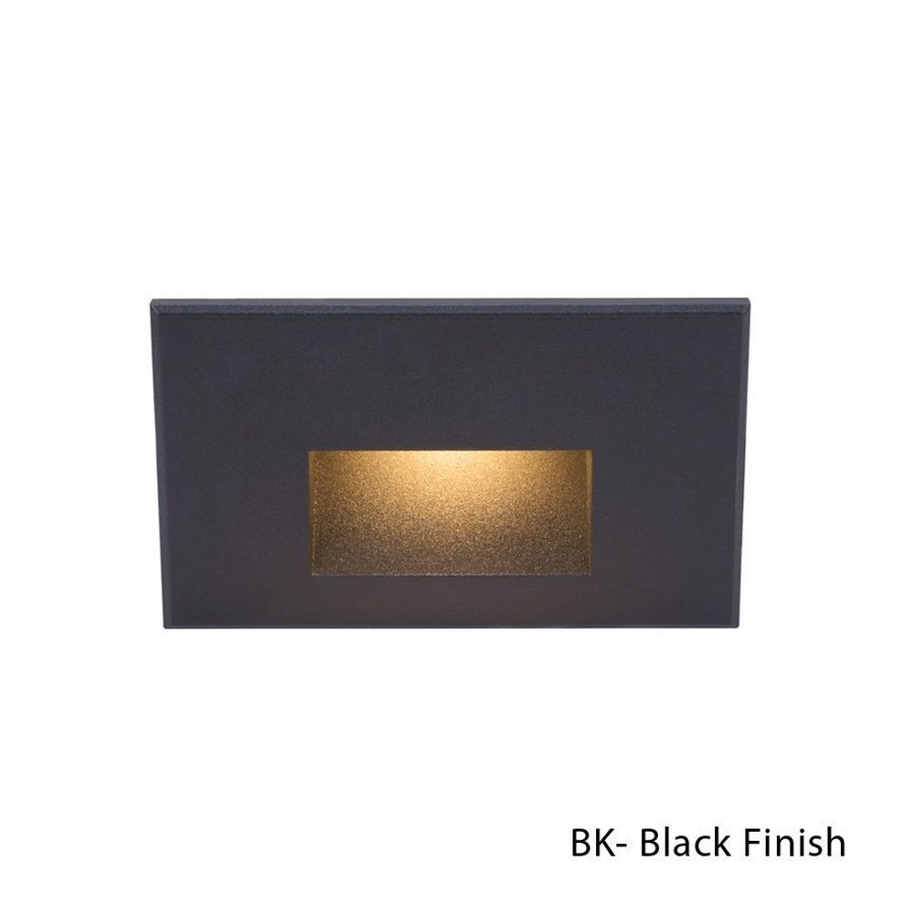 WAC Lighting-WL-LED100-AM-BK-3.9W 1 LED Rectangular Scoop Step Light-5 Inches Wide by 3 Inches High Black Amber White Finish with Amber Glass